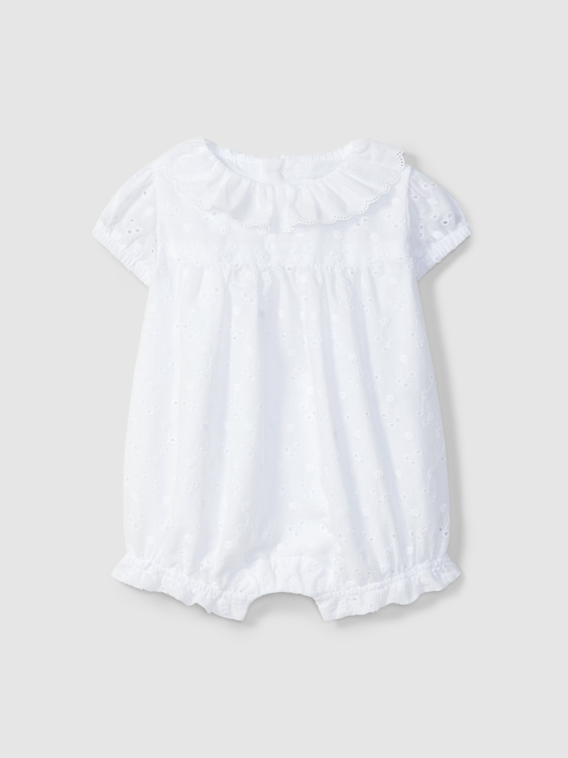 BARBOTEUSE EN BRODERIE ANGLAISE A COL A VOLANT