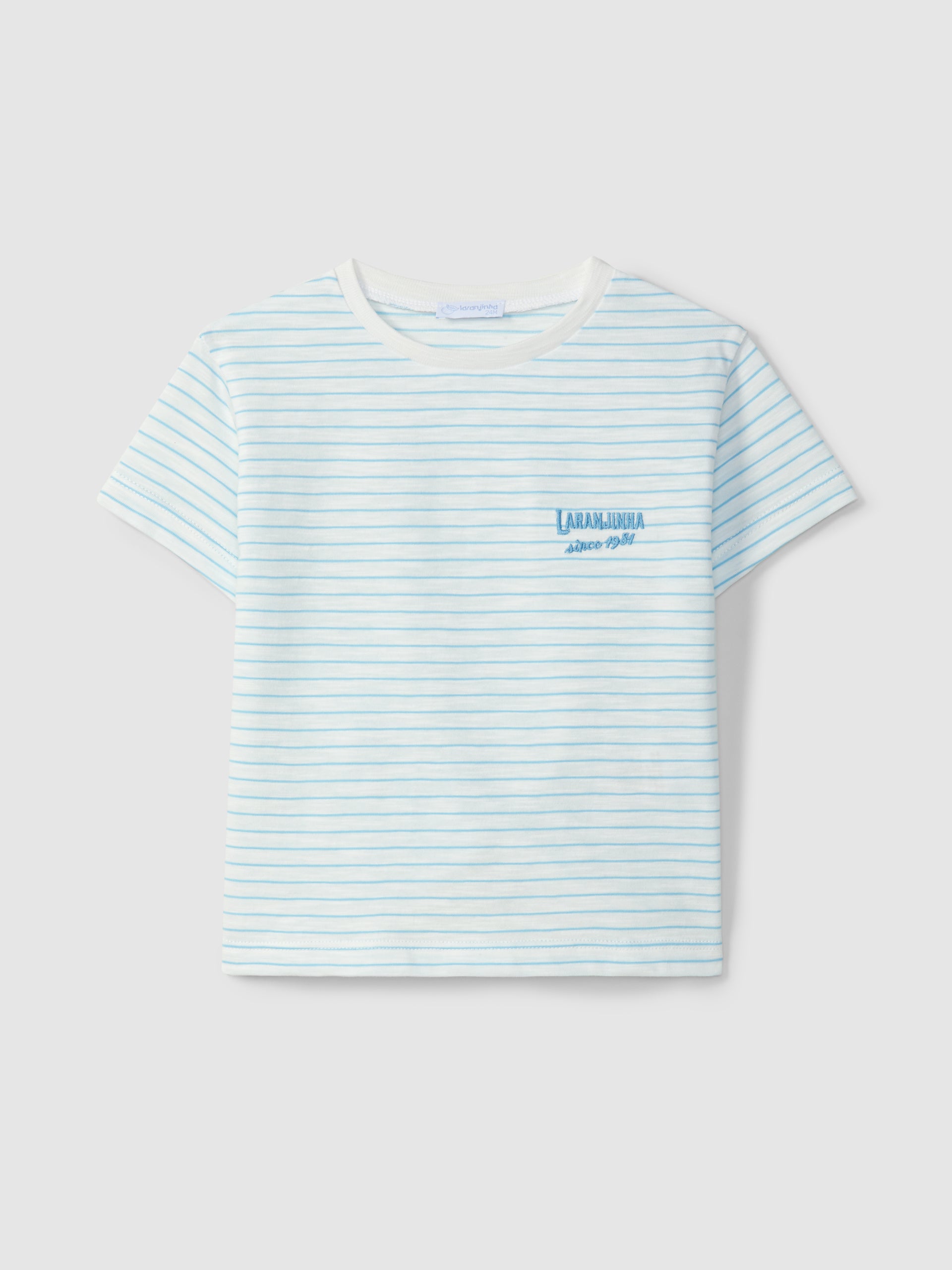 T-SHIRT A RAYURES AVEC BRODERIE