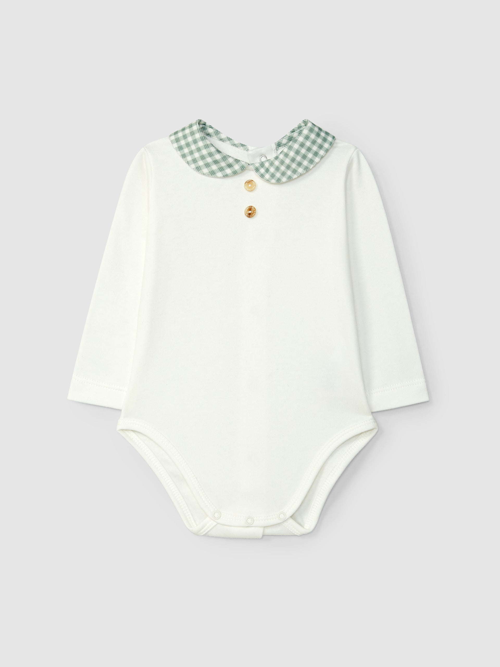 BODY A COL CLAUDINE EN TISSU A CARREAUX