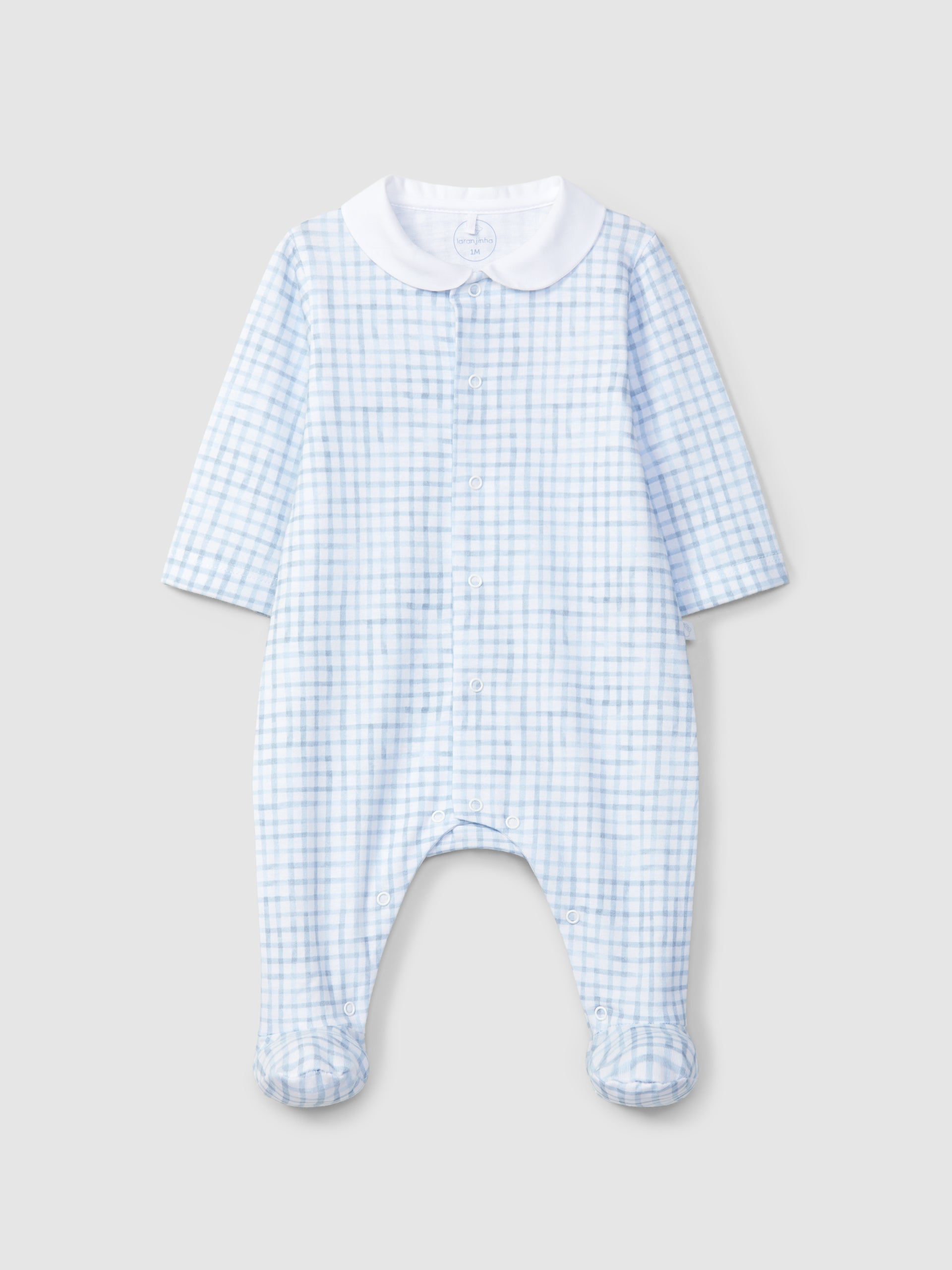 BABYGROW A COL CLAUDINE MAILLE A CARREAUX