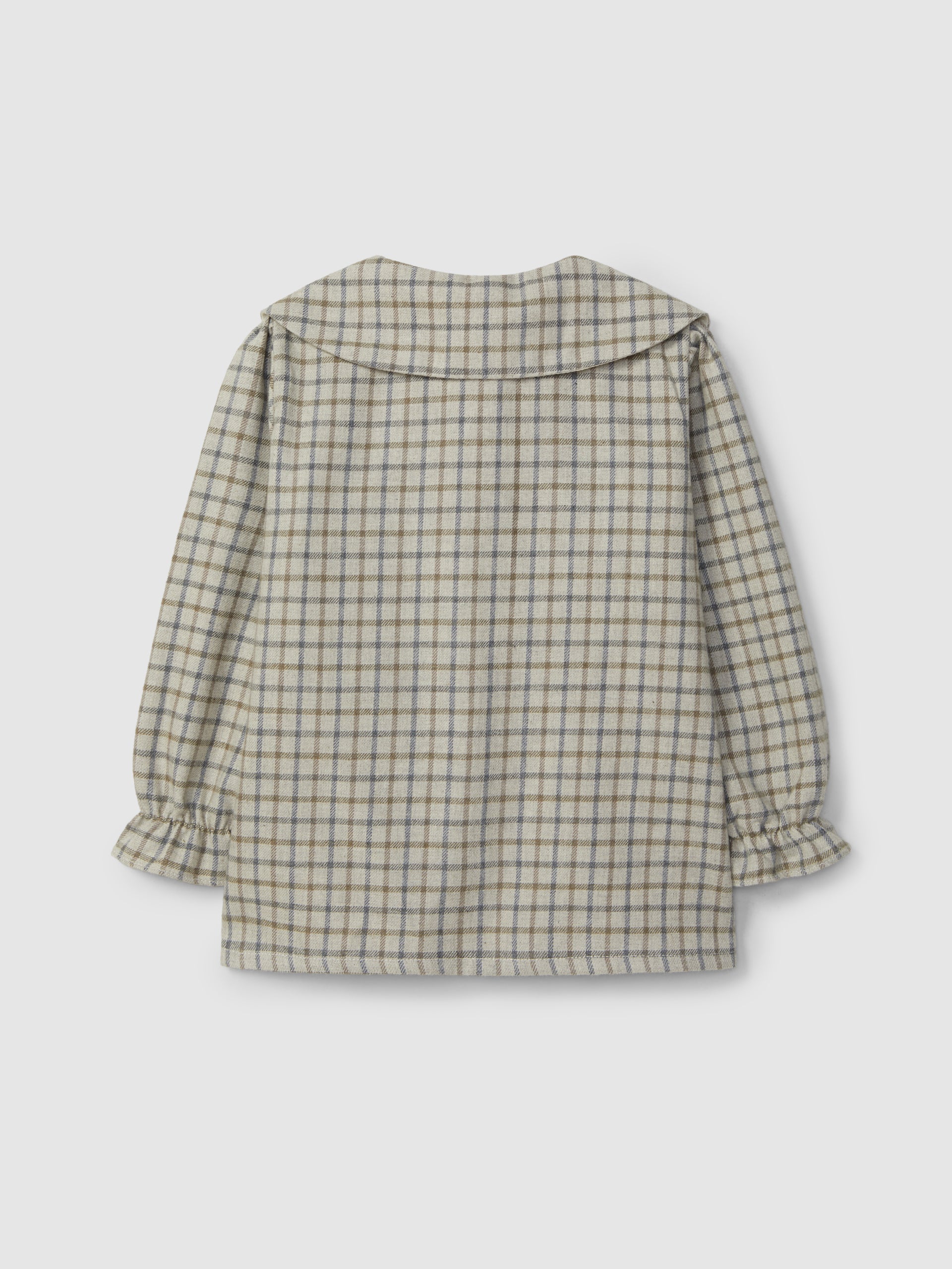 BLOUSE A CARREAUX AVEC BRODERIE EN FIL DE LAINE