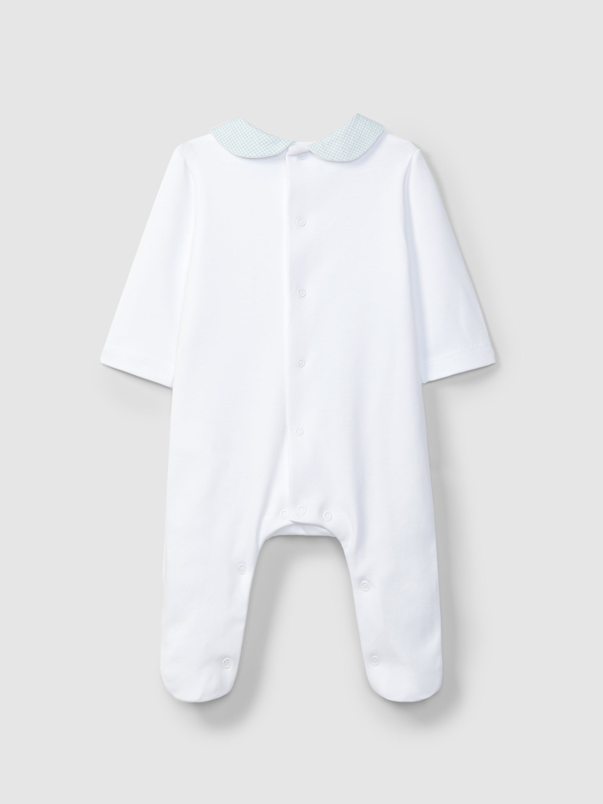 BABYGROW BRODE SUR LA POITRINE ET DETAILS EN TISSU IMPRIME