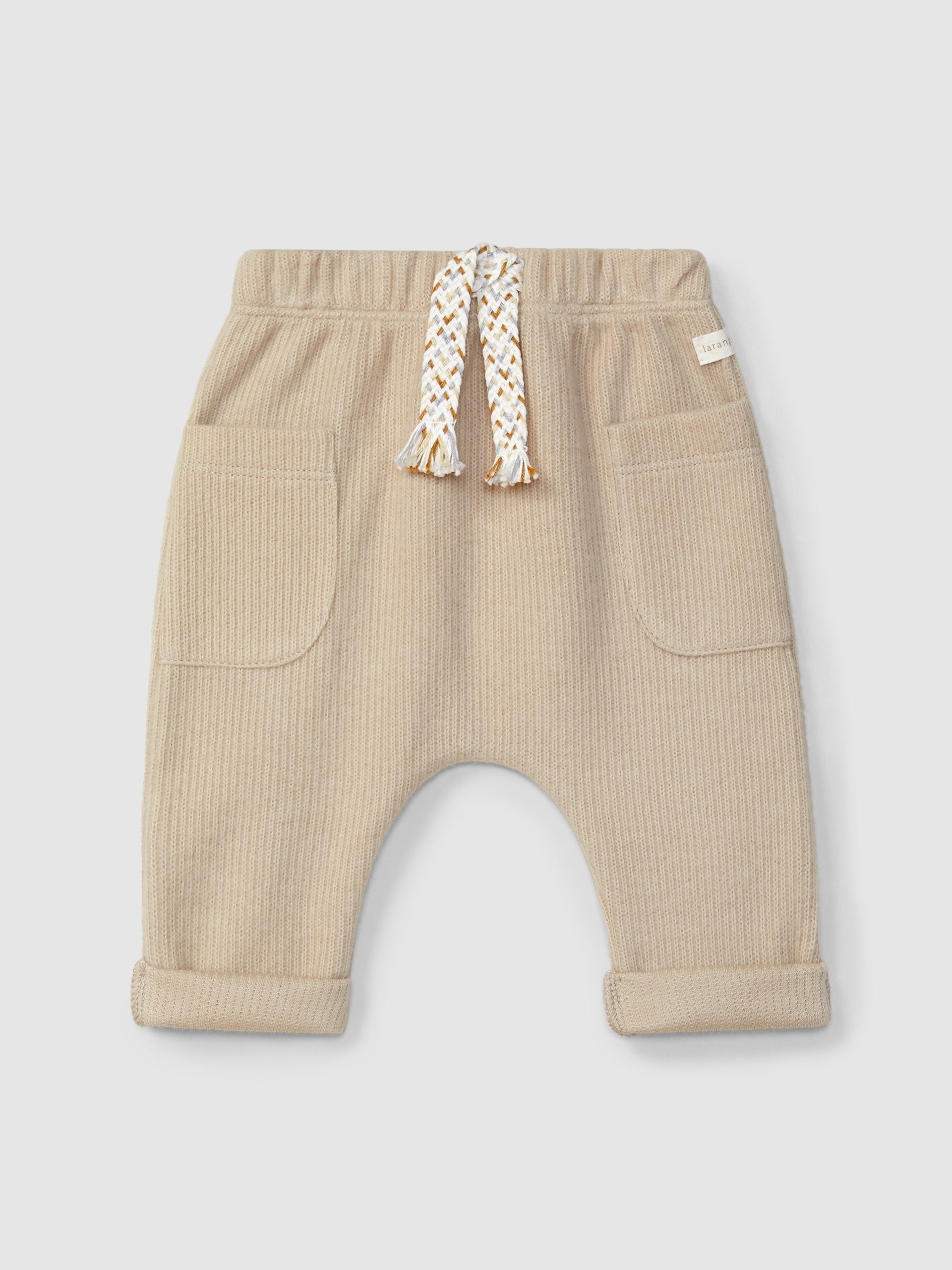 PANTALON PULL-UP EN COTON BIOLOGIQUE AVEC CORDON DECORATIF