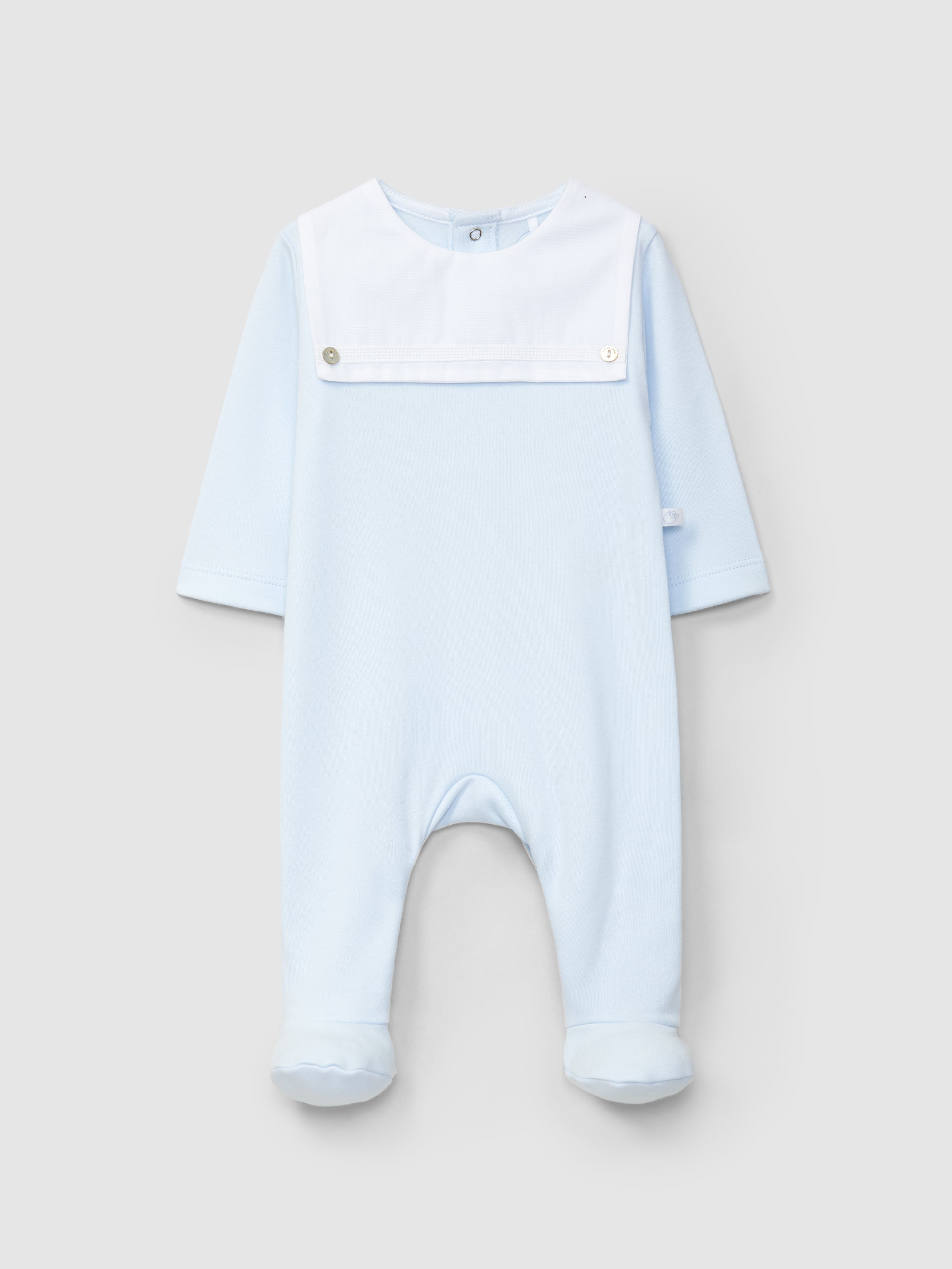 BABYGROW A COL ROND AVEC DETAIL DE RUBAN BRODE