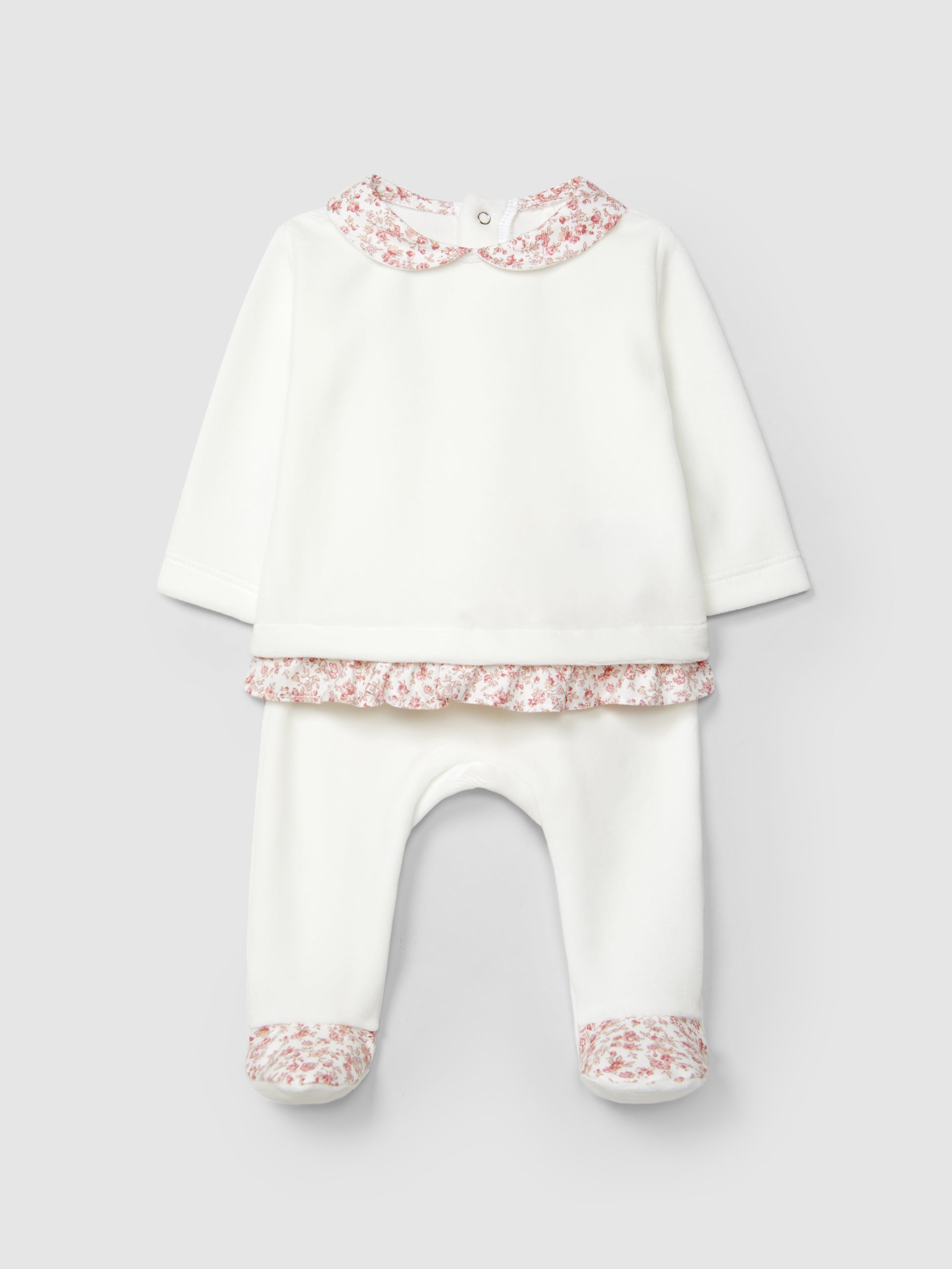 ENSEMBLE DEUX PIECES AVEC DETAILS EN IMPRIME A FLEURS