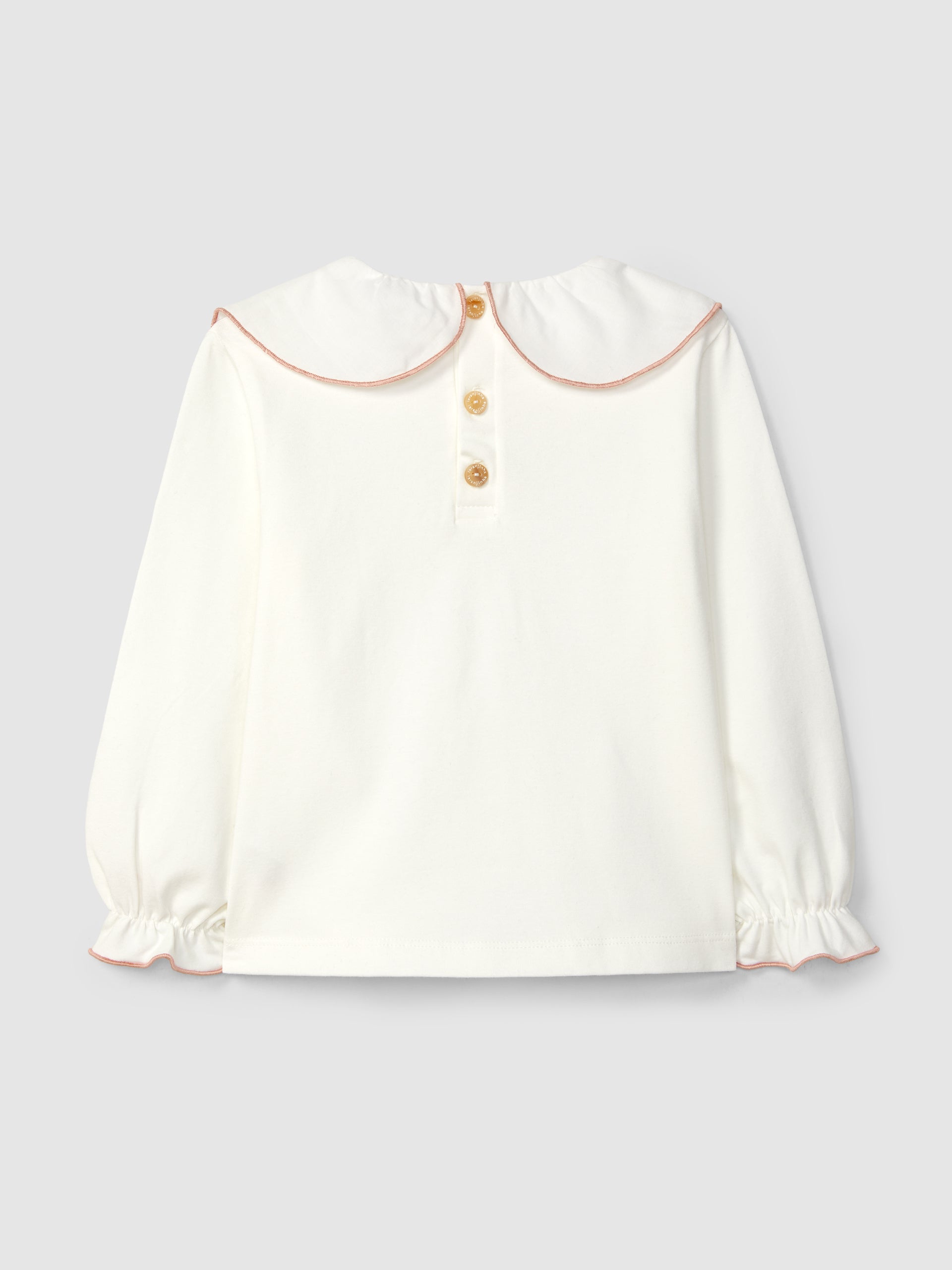 LONGSLEEVE EN COTON AVEC COL A VOLANT