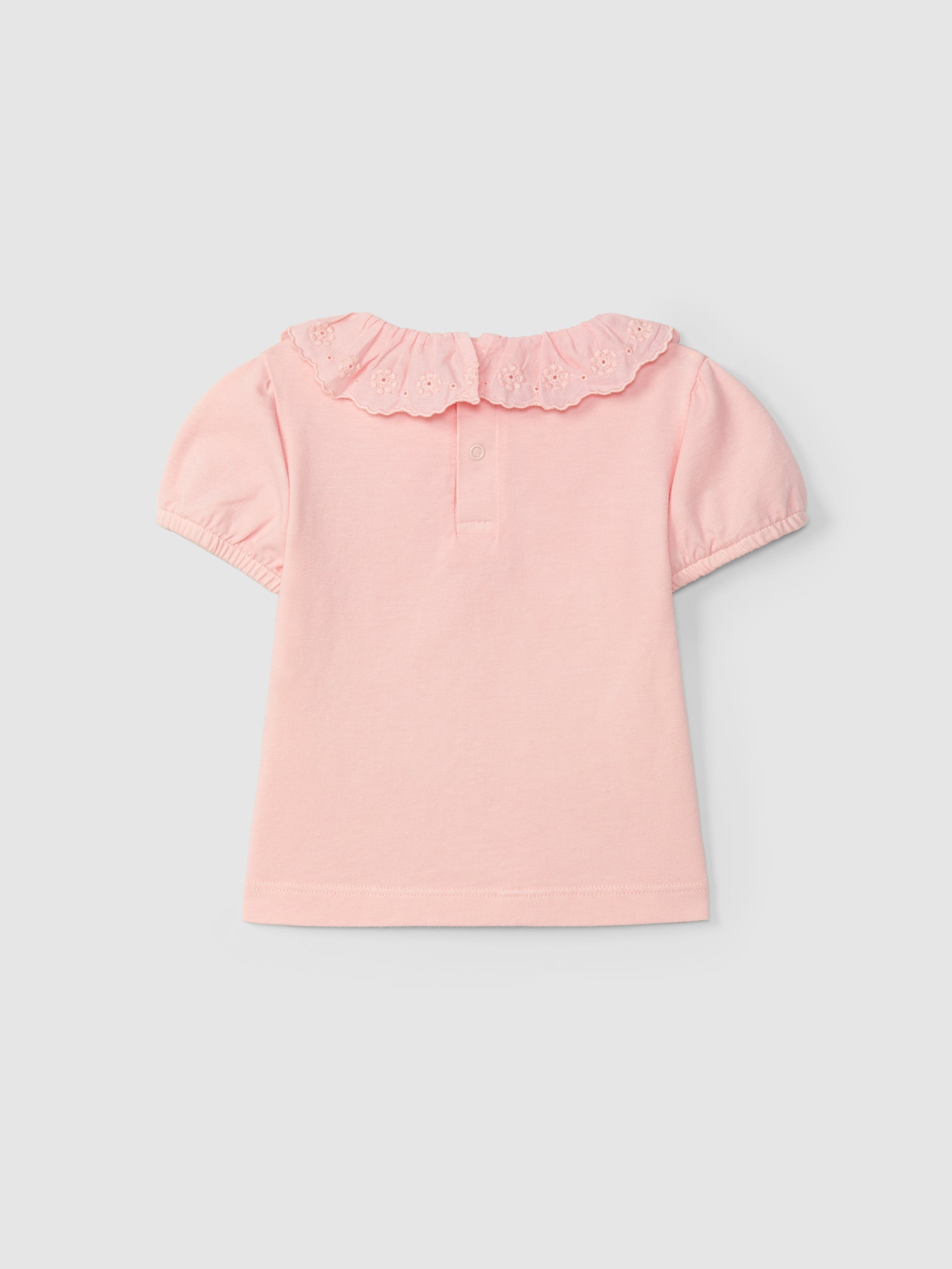 T-SHIRT A COL A VOLANT AVEC BRODERIE ANGLAISE