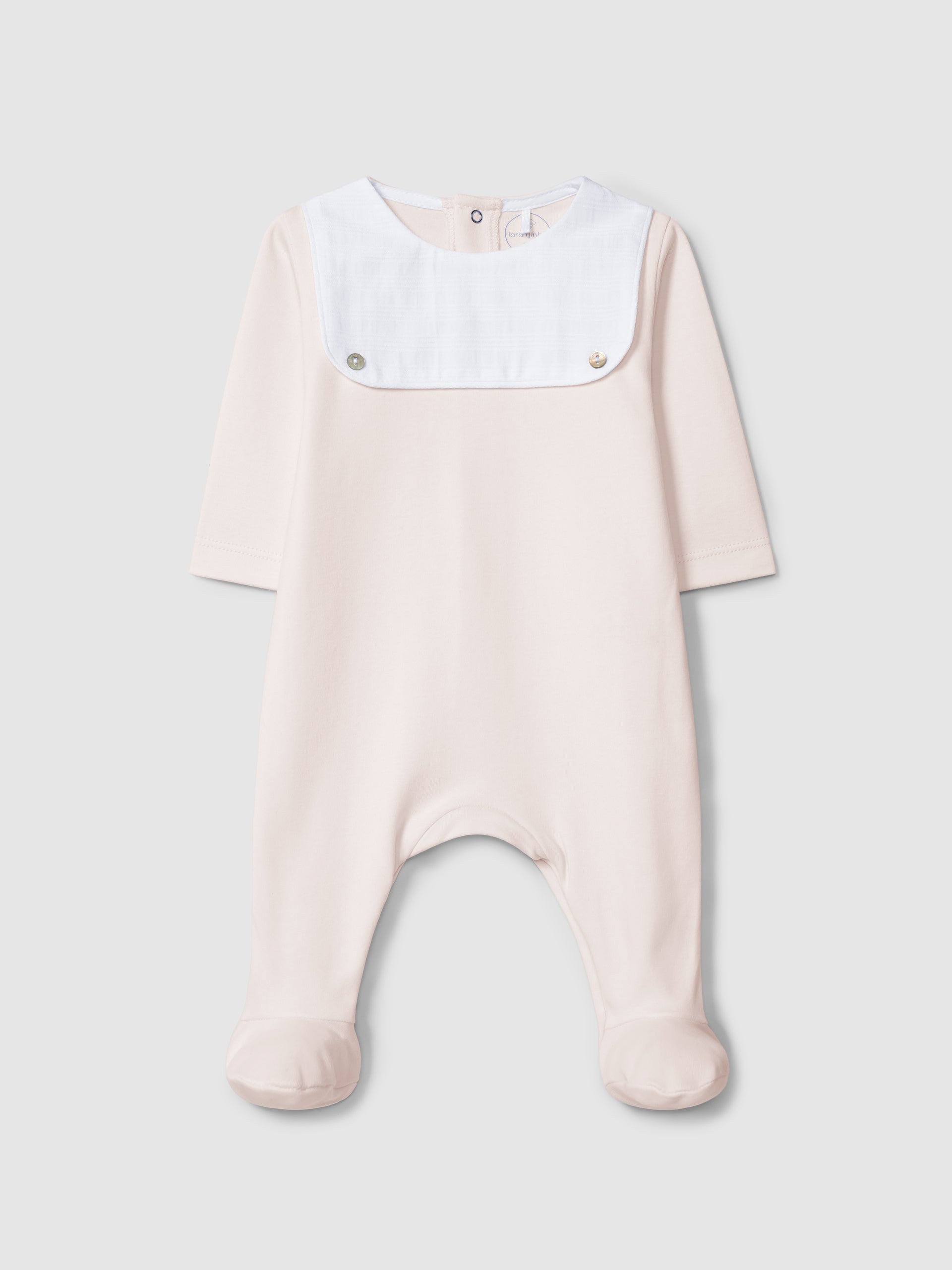 BABYGROW A COL ROND DETAIL JACQUARD A RAYURES