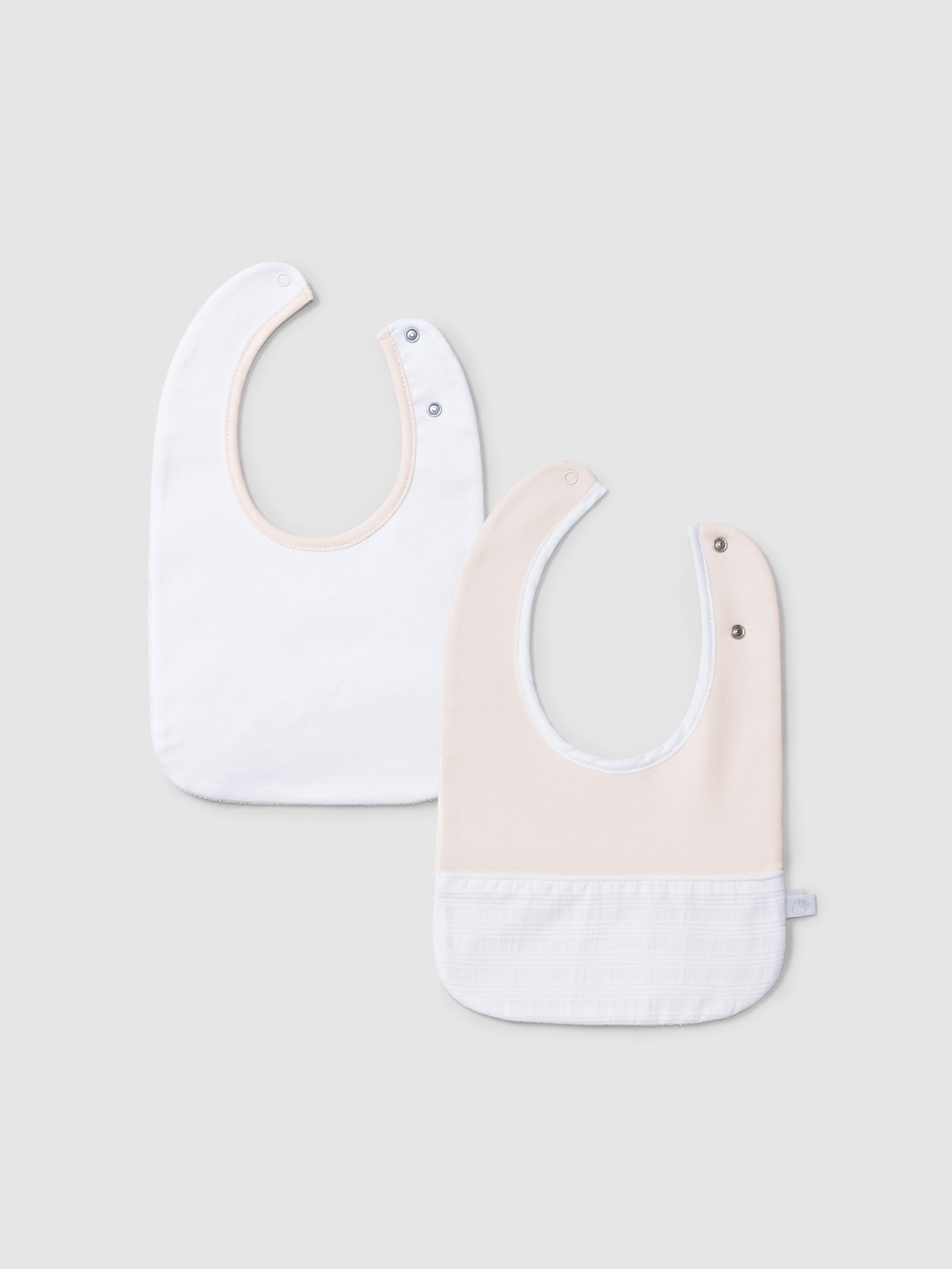 LOT DE DEUX BAVOIRS JACQUARD A RAYURES