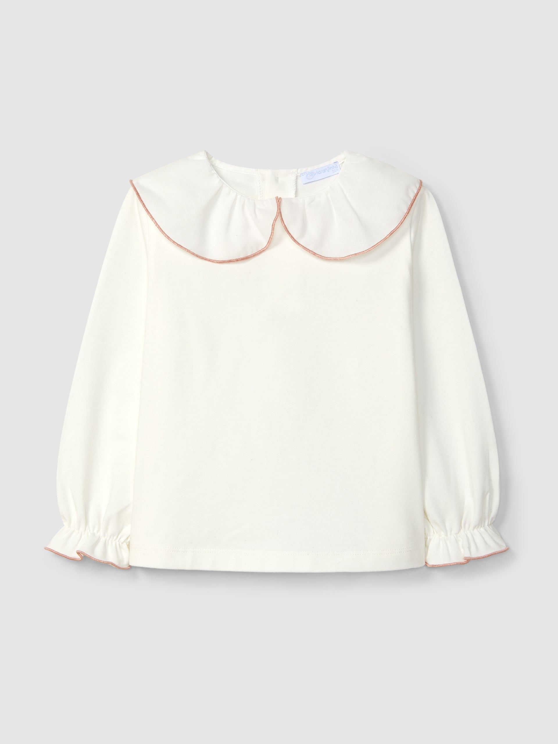 LONGSLEEVE EN COTON AVEC COL A VOLANT