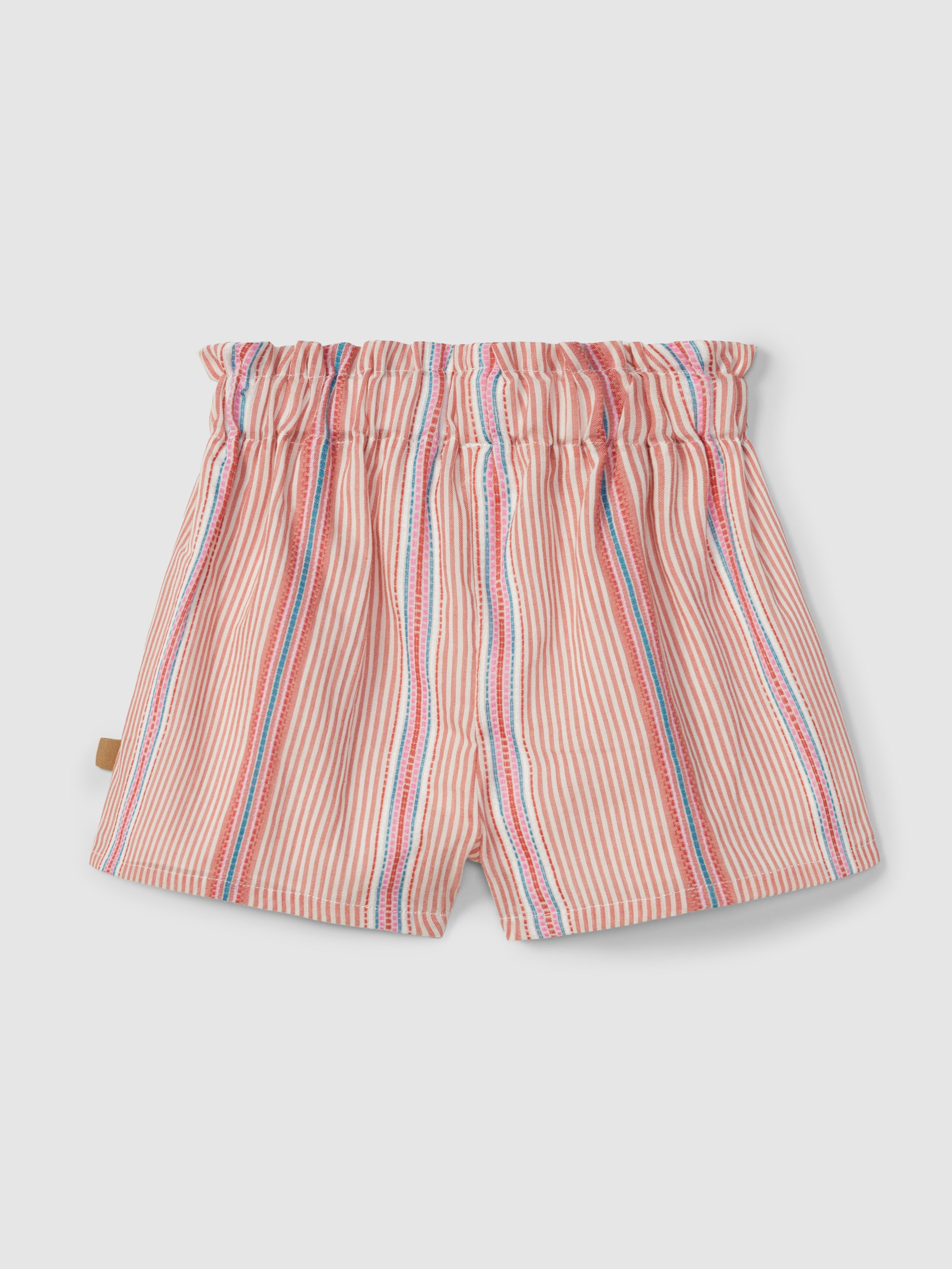 SHORT PULL-UP EN TISSU A RAYURES AVEC JACQUARD