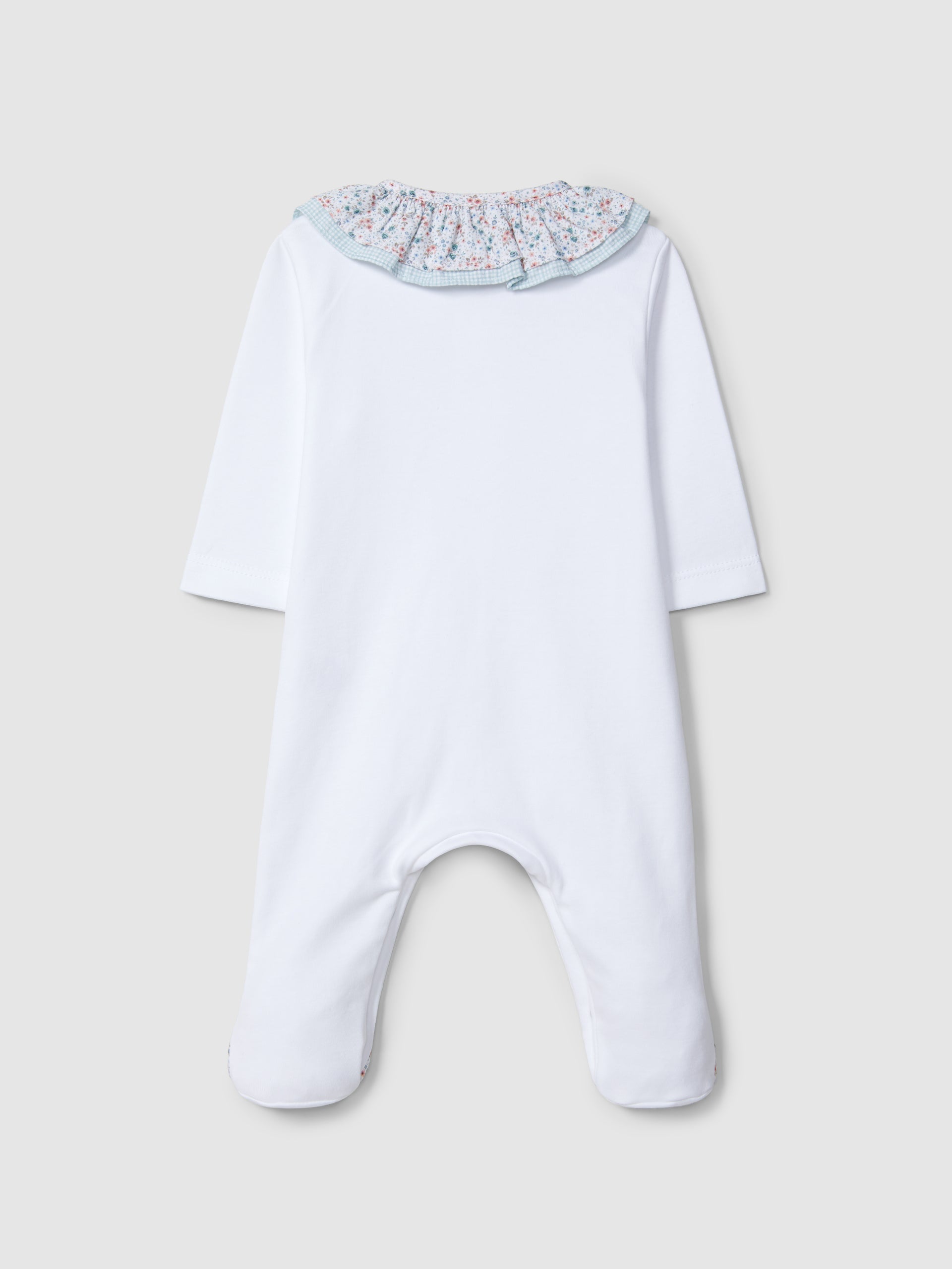 BABYGROW A COL A VOLANT A FLEURS ET CARREAUX VICHY