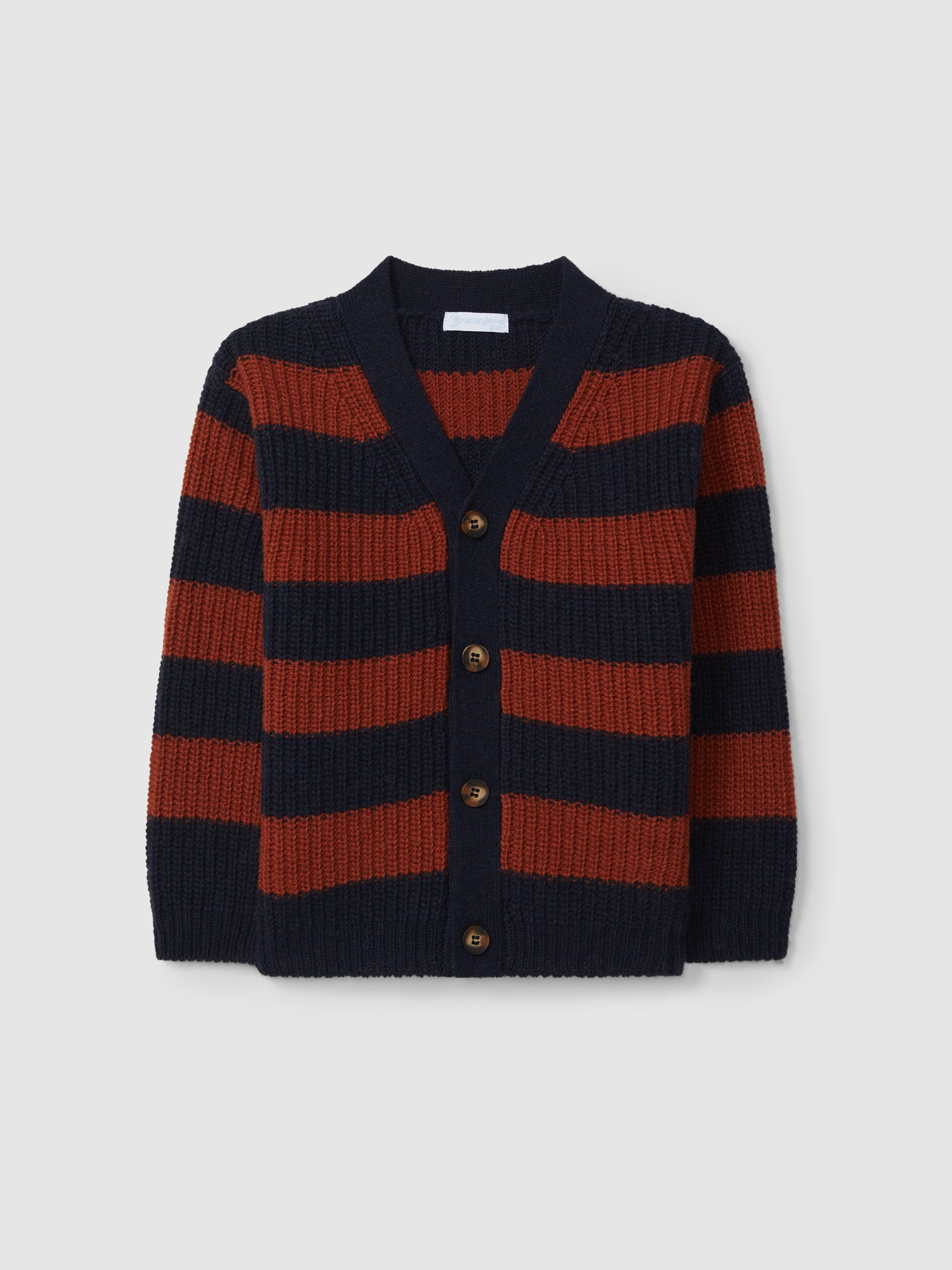 GILET TRICOTE A RAYURES COL EN V