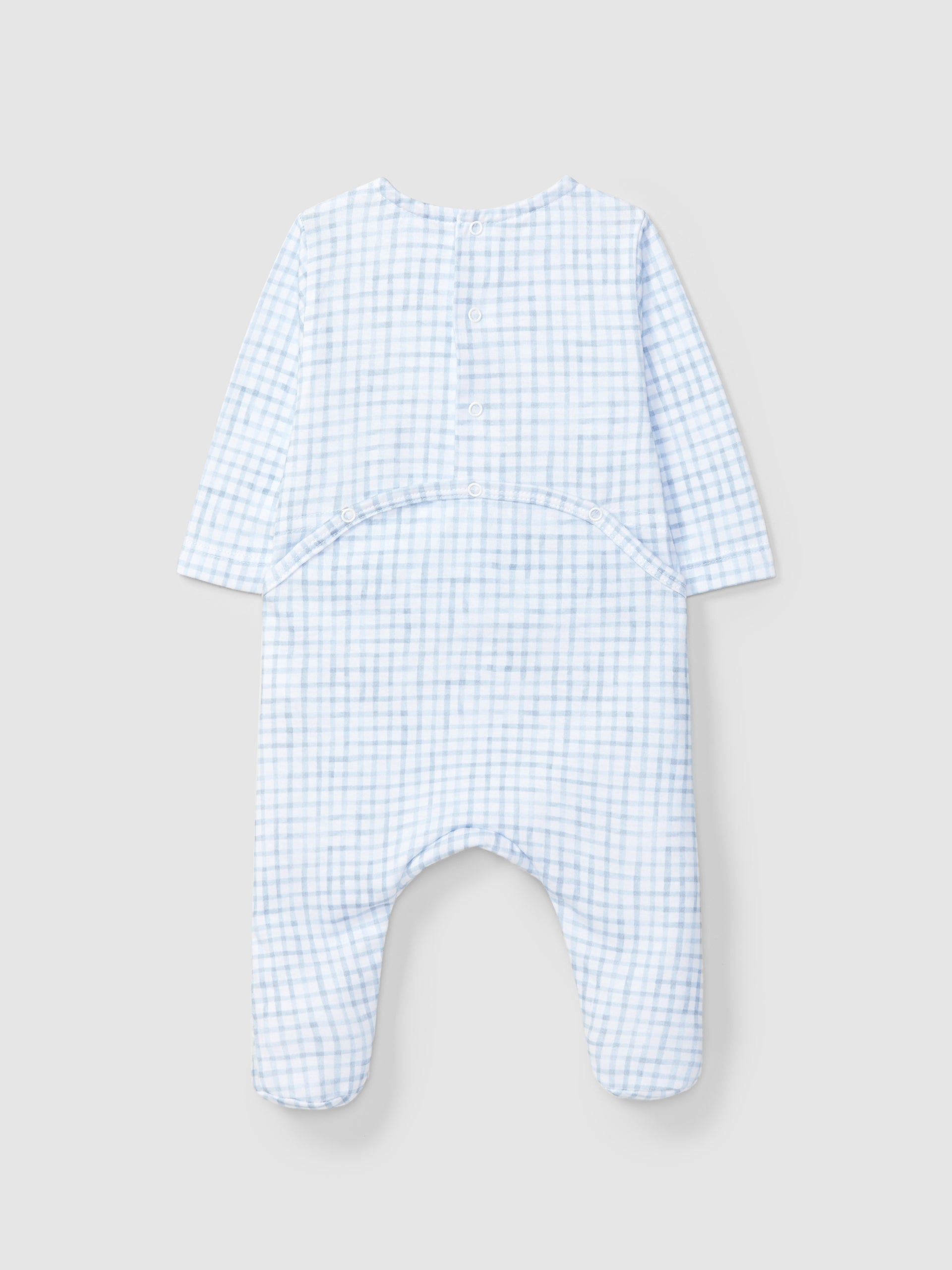 BABYGROW A COL ROND EN MAILLE A CARREAUX