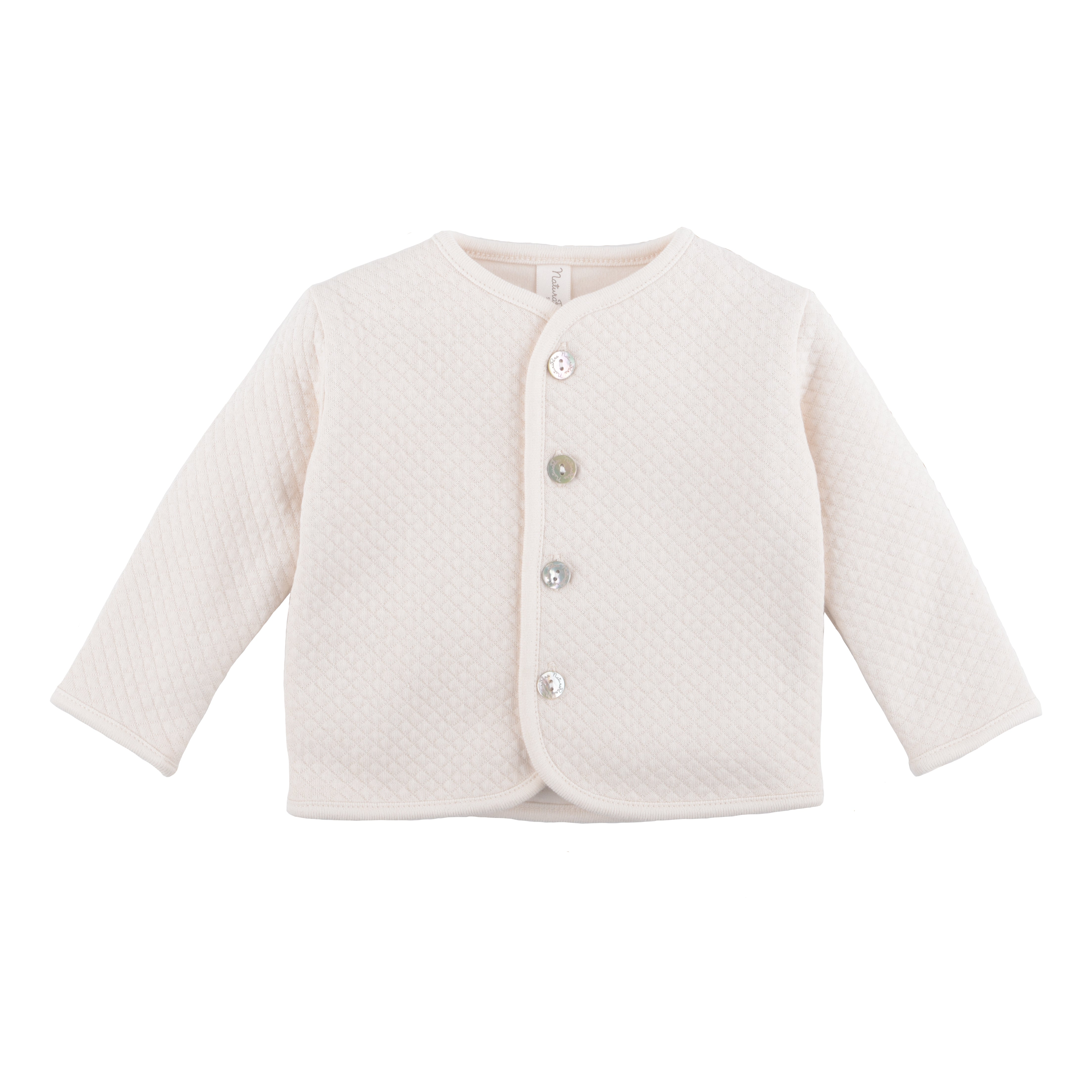 JACQUARD FLEECE JACKET WITH MOTHER OF PEARL BUTTONS