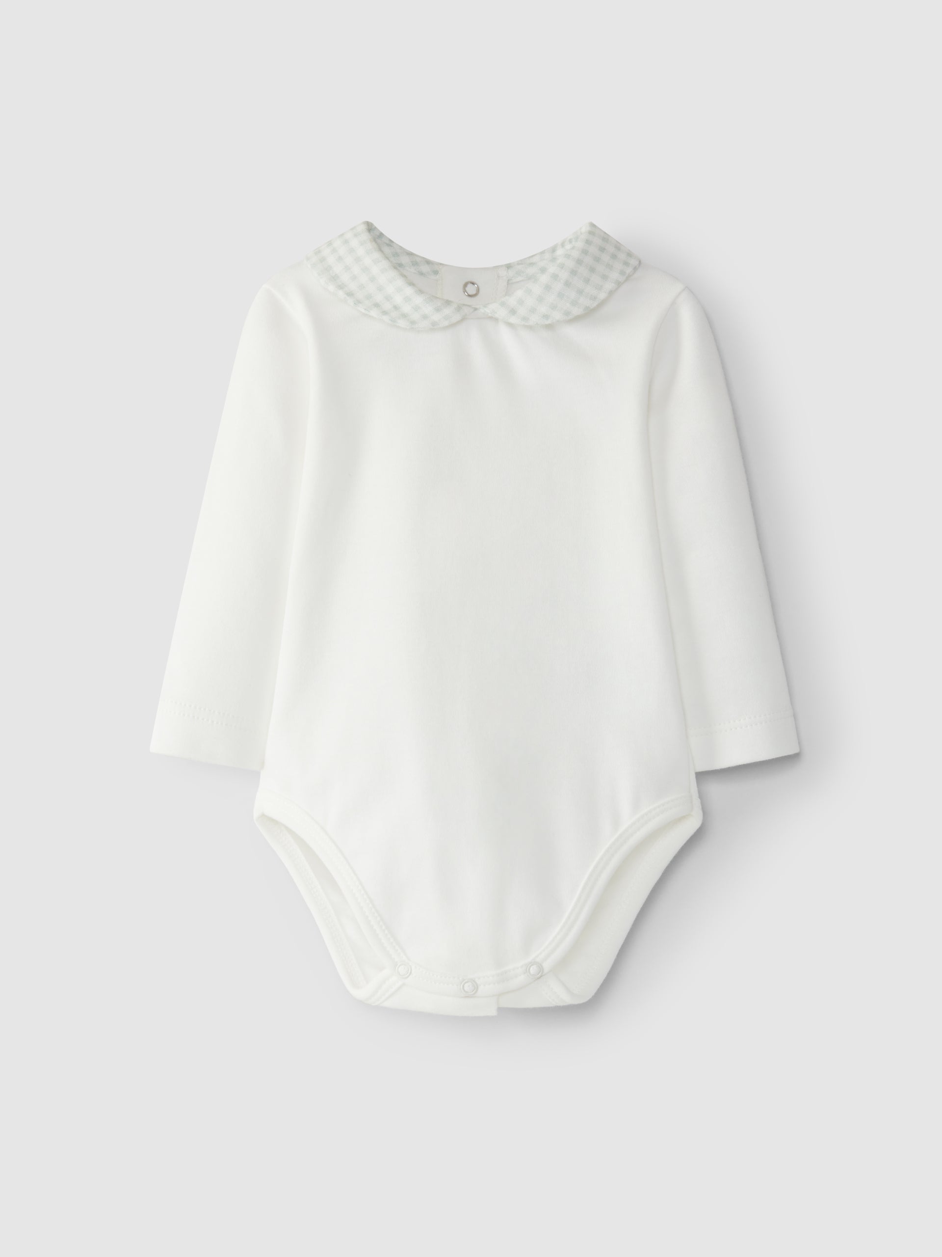 DOUBLE GAUZE BODYSUIT WITH PEPER COLLAR COLLAR