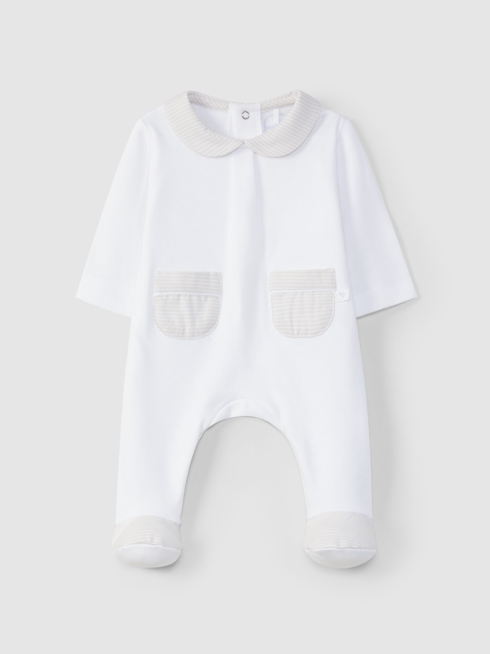 Babygrow à col claudine à rayures