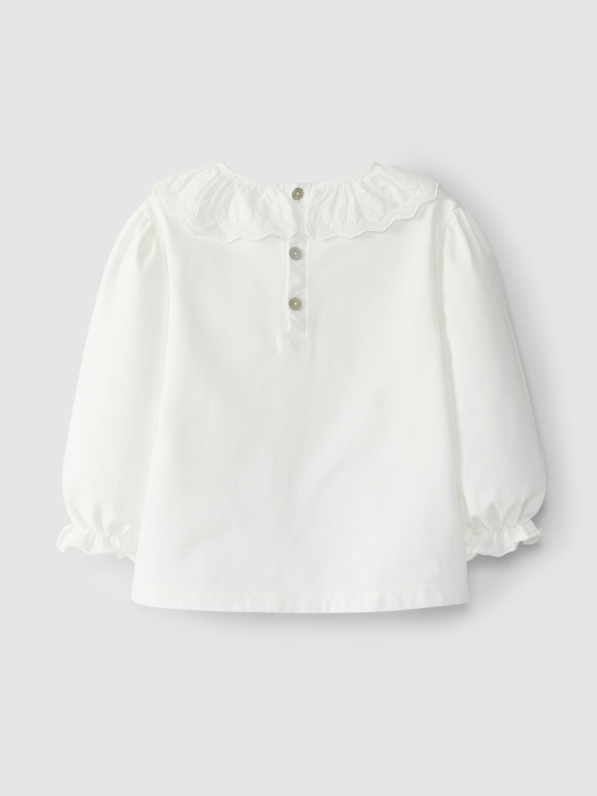 Longsleeve à col à volant broderie anglaise